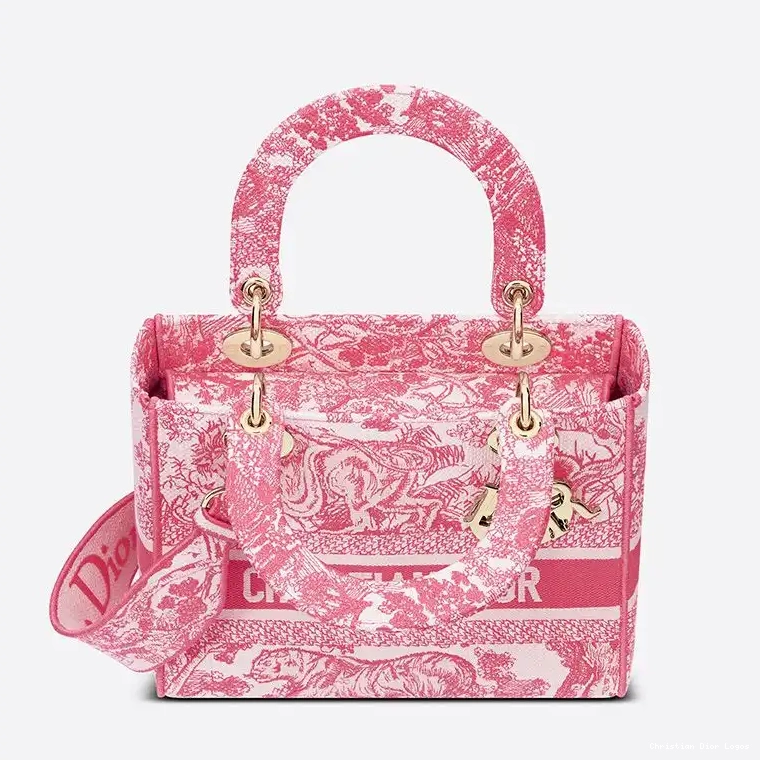 Cheap Medium de D-lite Bag Rose Jouy Motif Toile Lady Canvas 0430 Luxury